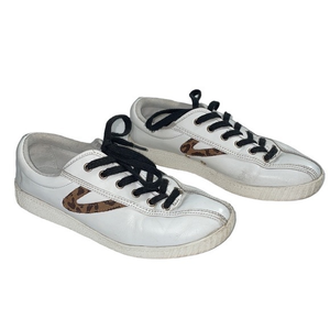 Tretorn Nylite Plus‎ Cheetah Leather Sneakers Eco Ortholite Womens 7. GUC